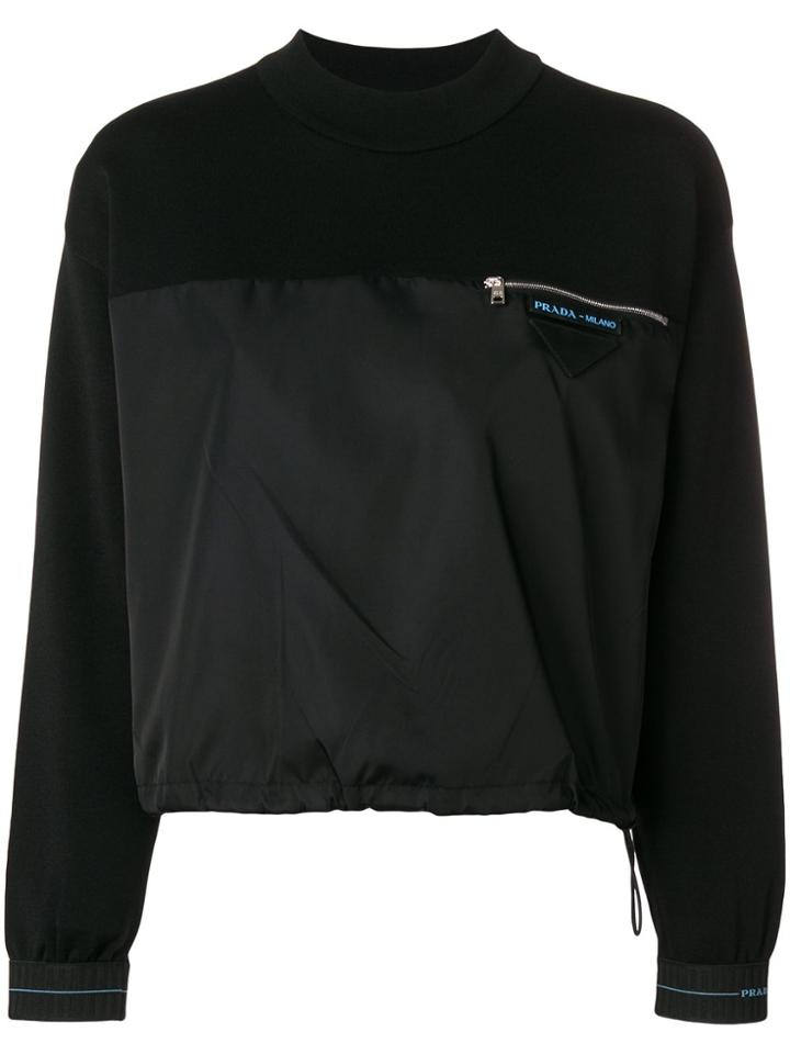 Prada Logo Patch Sweater - Black