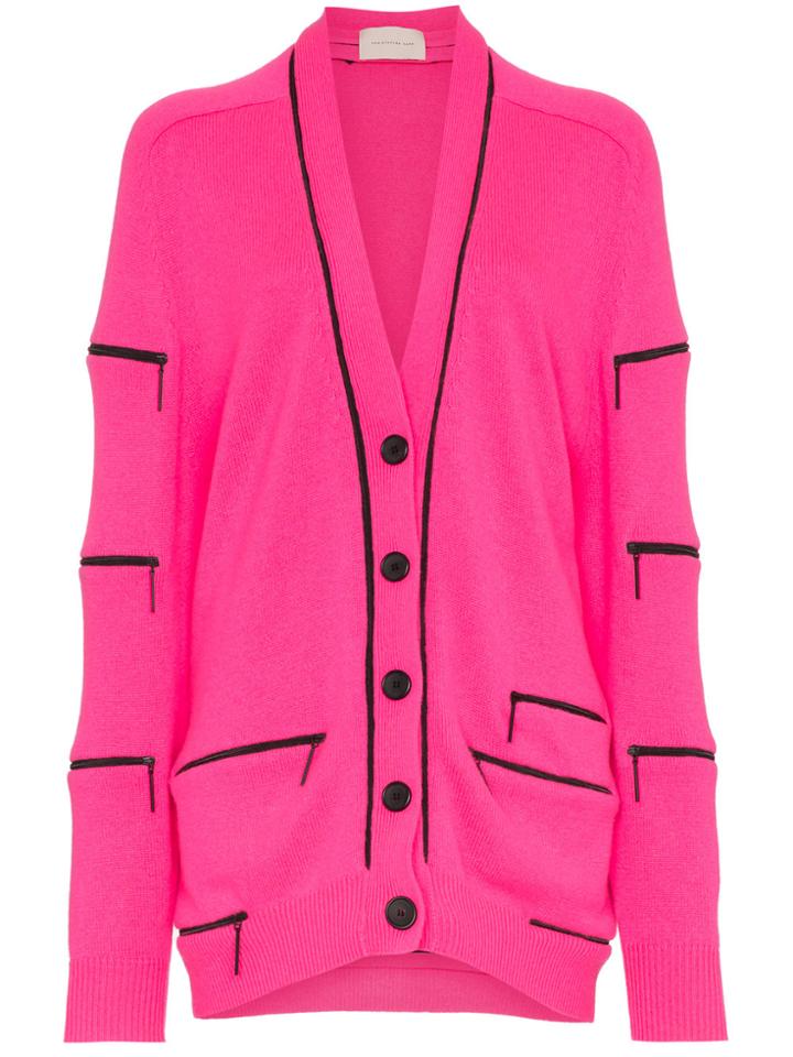 Christopher Kane Cashmere Zip Cardigan - Pink & Purple