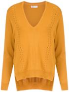 Nk Knitted V-neck Jumper - Yellow