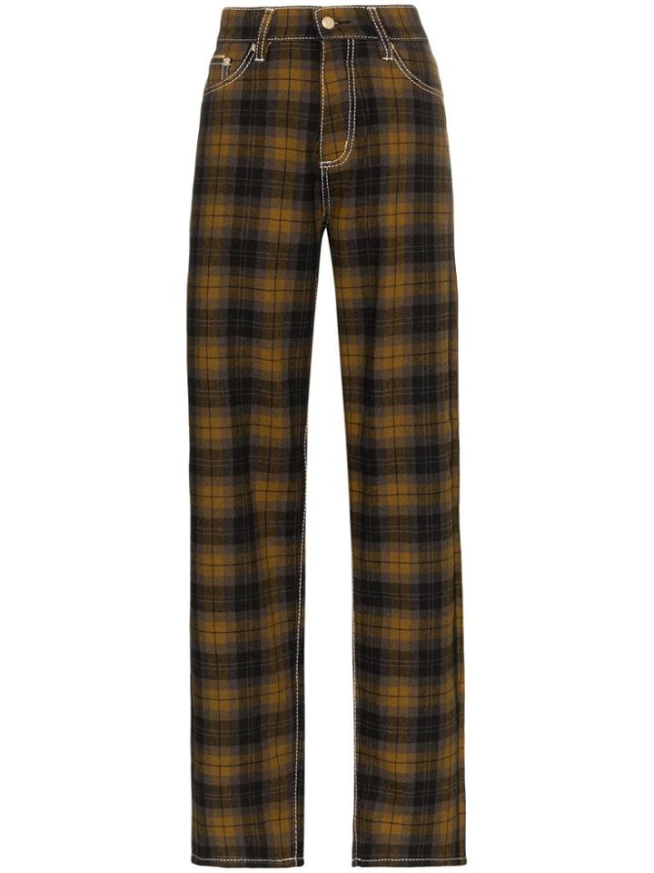 Eytys Benz Check Loose Wool Trousers - Black
