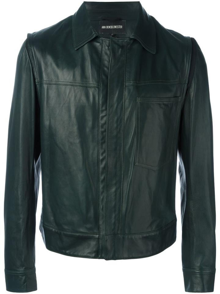 Ann Demeulemeester Patch Pocket Zipped Jacket - Green