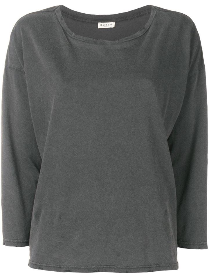 Masscob Distressed Long Sleeve T-shirt - Grey