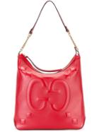 Gucci Embossed Gg Shoulder Bag, Women's, Red, Leather