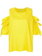 P.a.r.o.s.h. Dropped Tie Sleeves Blouse - Yellow & Orange