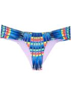 Mara Hoffman Basket Weave Print Bikini, Women's, Size: Medium, Blue, Nylon/spandex/elastane
