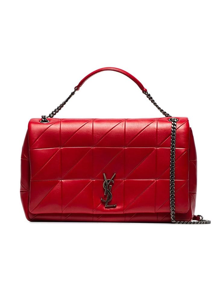 Saint Laurent Slp Jamie L Ptchwrk Slv Hw - Red