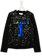 Gaelle Paris Kids Sequin Logo Sweatshirt - Black