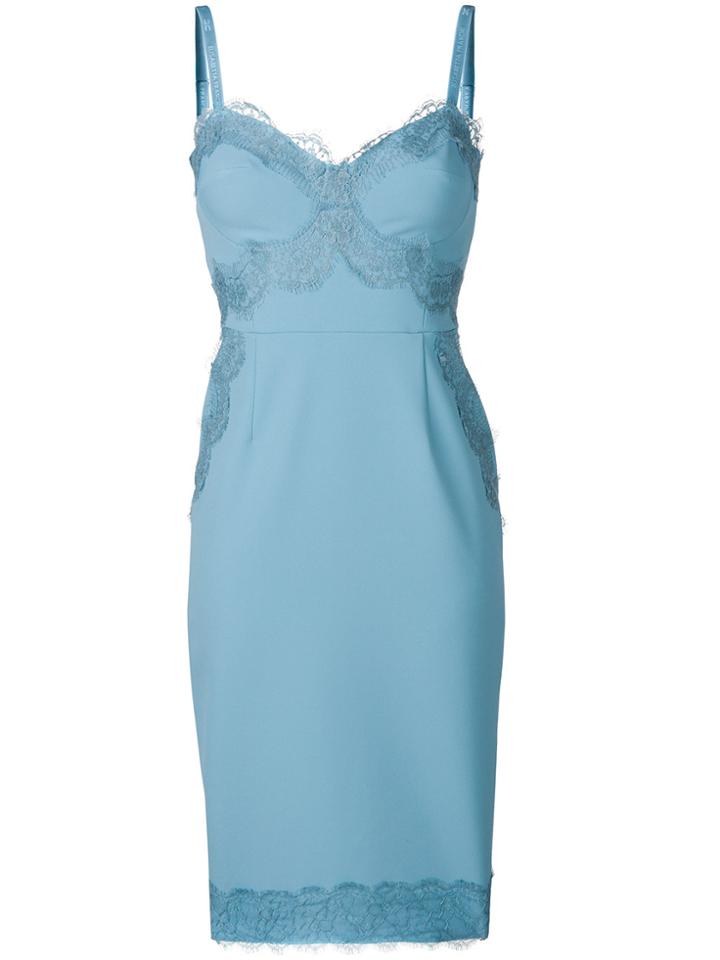 Elisabetta Franchi Lace Detailed Midi Dress - Blue