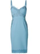 Elisabetta Franchi Lace Detailed Midi Dress - Blue