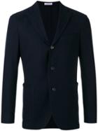 Boglioli Three Button Blazer, Men's, Size: 46, Blue, Cotton/cupro/acetate