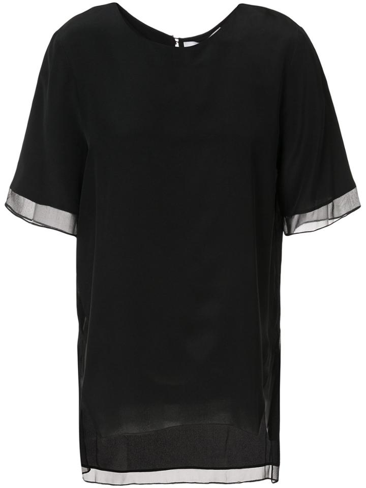 Prabal Gurung Sheer Trim Blouse - Black