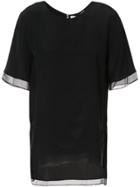 Prabal Gurung Sheer Trim Blouse - Black