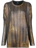 Avant Toi Metallic Cable-knit Sweater
