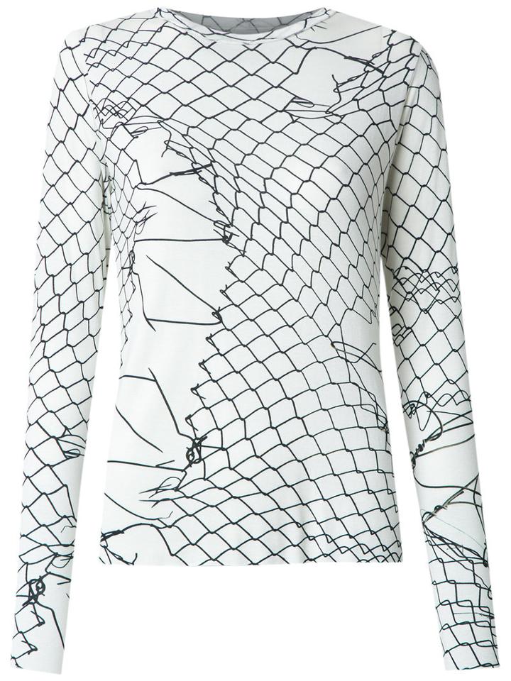 Uma Raquel Davidowicz - Printed Blouse - Women - Spandex/elastane/viscose - M, White, Spandex/elastane/viscose