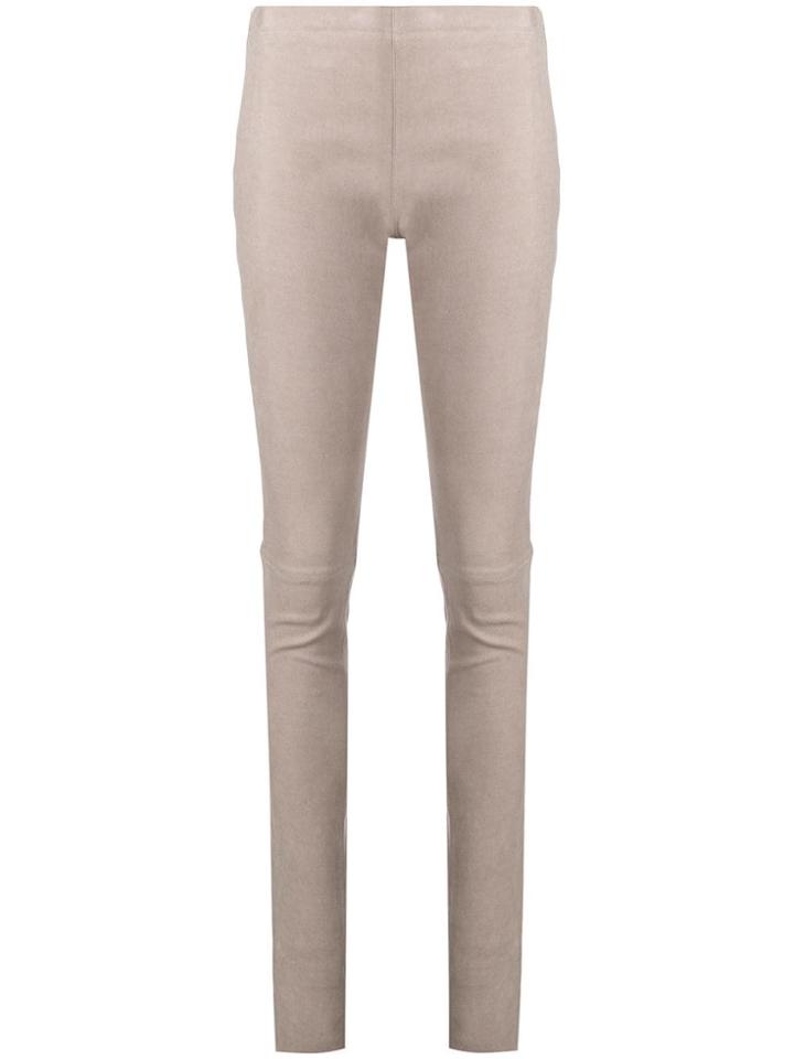 Poiret Skinny Leather Trousers - Neutrals