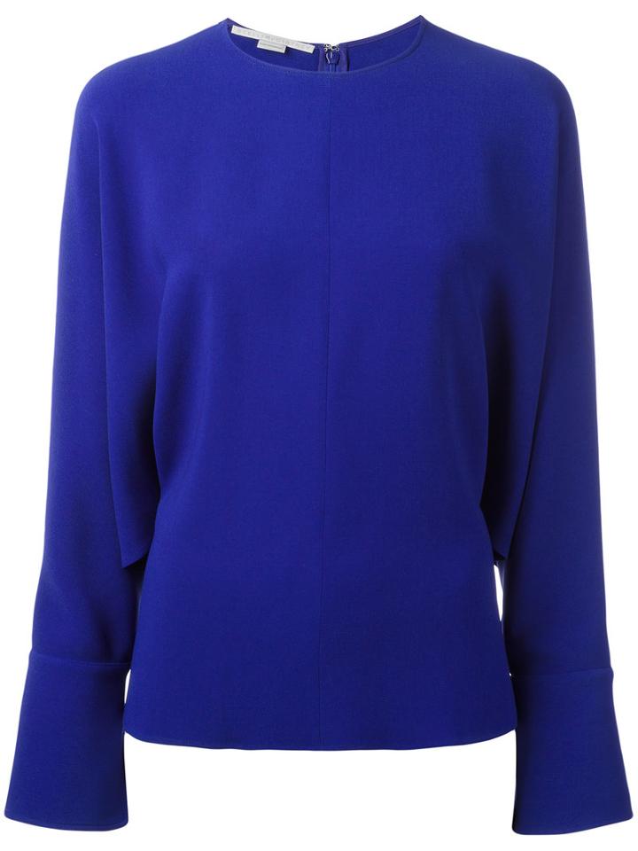 Stella Mccartney Drape Sleeve Blouse, Women's, Size: 42, Blue, Elastodiene/acetate/viscose