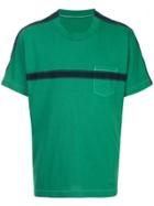 Sacai Stripe Detail T-shirt - Green