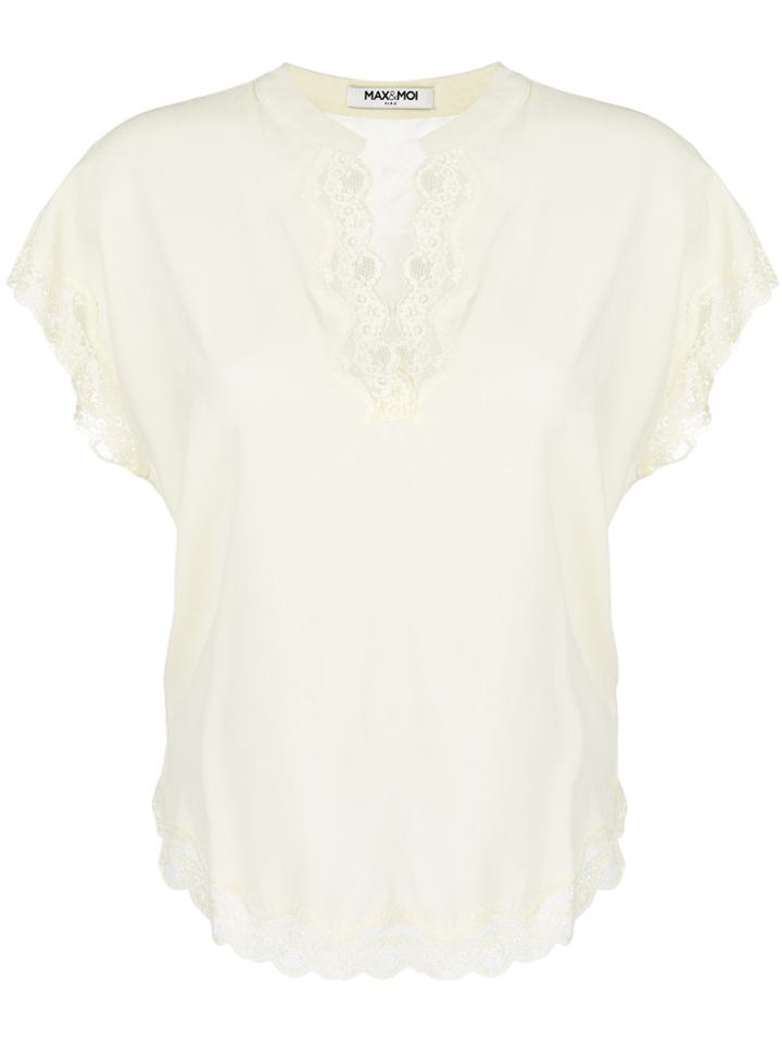 Max & Moi Lace Trim Blouse - Yellow & Orange