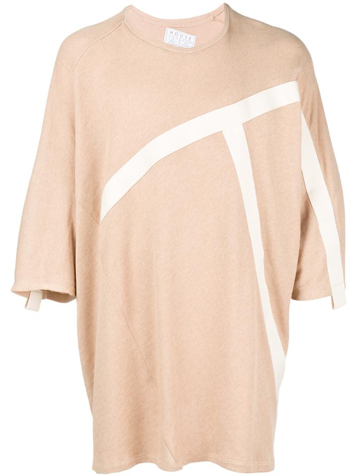 House Of The Very Islands Embellished Oversized T-shirt - Nude &