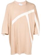 House Of The Very Islands Embellished Oversized T-shirt - Nude &
