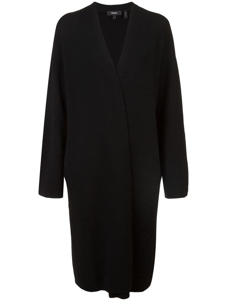 Theory Long-sleeve Draped Cardigan - Black