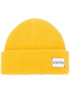 Ganni Knitted Beanie - Yellow