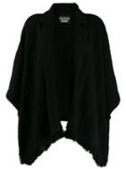 Boutique Moschino Ribbed Cape-style Cardigan - Black