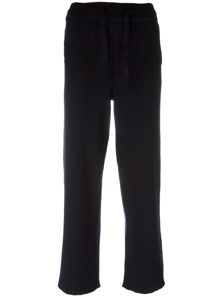 Charlie May Ribbed Track Pants, Women's, Size: 8, Blue, Merino