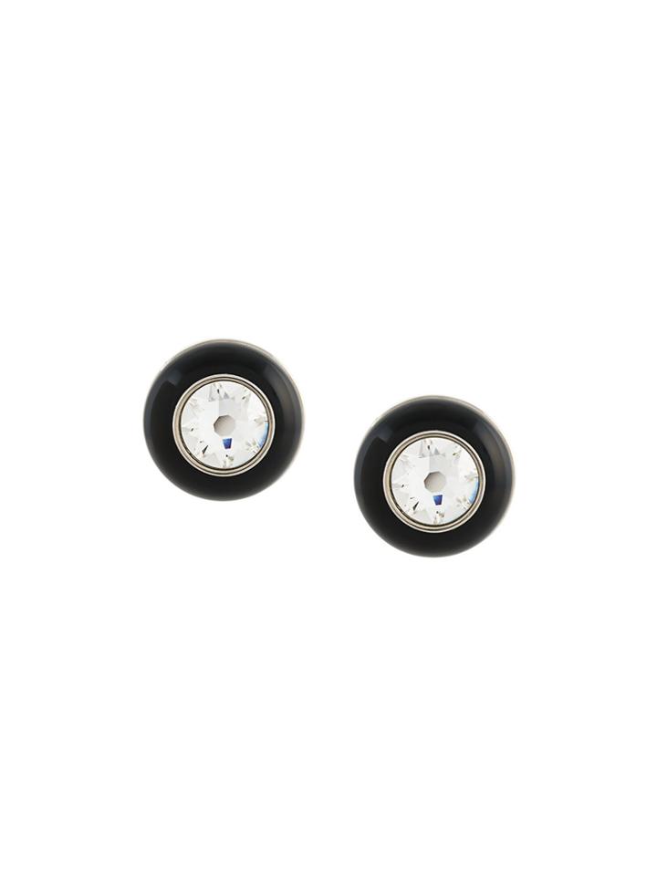 Givenchy Rhinestone Magnetic Earrings - Black