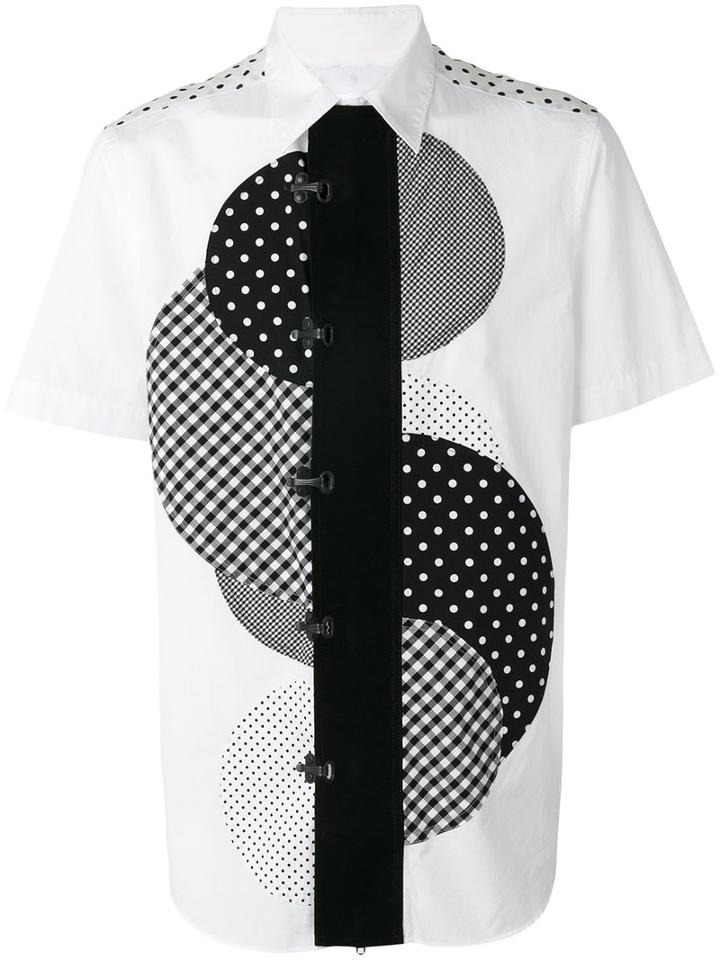 Ganryu Comme Des Garcons Central Circle Print Shirt, Men's, Size: Small, White, Cotton