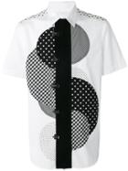 Ganryu Comme Des Garcons Central Circle Print Shirt, Men's, Size: Small, White, Cotton