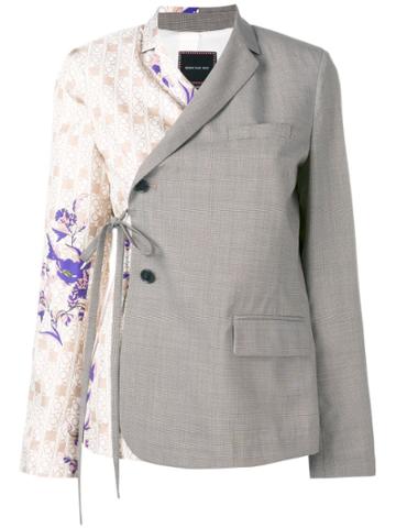 Snow Xue Gao Half-printed Wrap Blazer - Grey