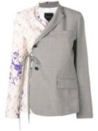 Snow Xue Gao Half-printed Wrap Blazer - Grey