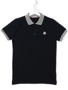 Moncler Kids Classic Polo Shirt, Boy's, Size: 14 Yrs, Blue