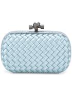 Bottega Veneta Intrecciato Knot Clutch, Women's, Blue, Viscose