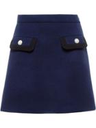 Miu Miu Jewel Buttoned Skirt - Blue