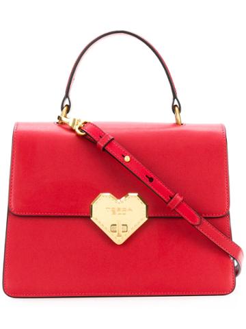 Tosca Blu Heart Lock Tote - Red