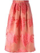 Si-jay Floral Embroidery Pleated Skirt