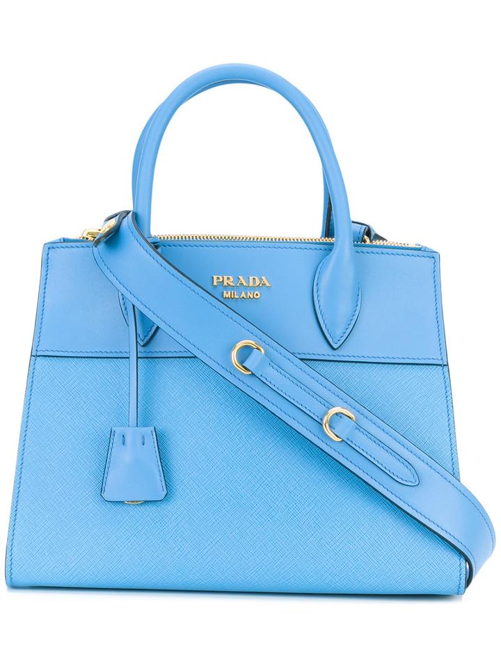 Prada Paradigme Bag, Women's, Blue, Calf Leather