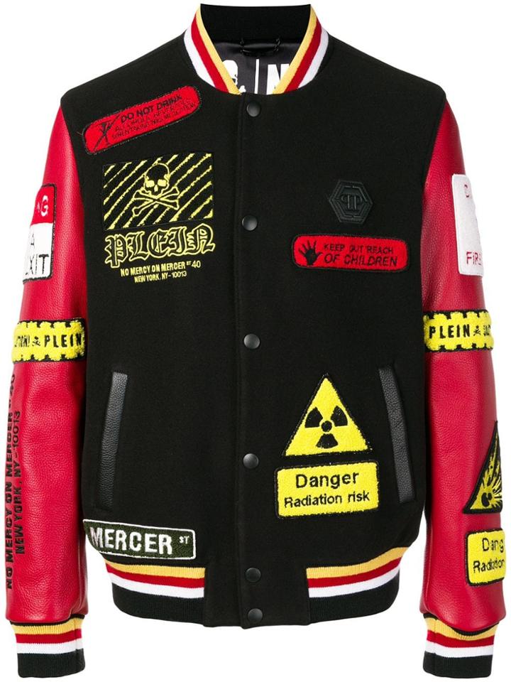 Philipp Plein Multi-patch Bomber Jacket - Black