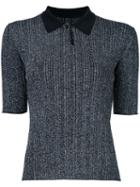 Le Ciel Bleu - Knitted Polo Top - Women - Nylon/polyester/polyurethane/rayon - 36, Black, Nylon/polyester/polyurethane/rayon