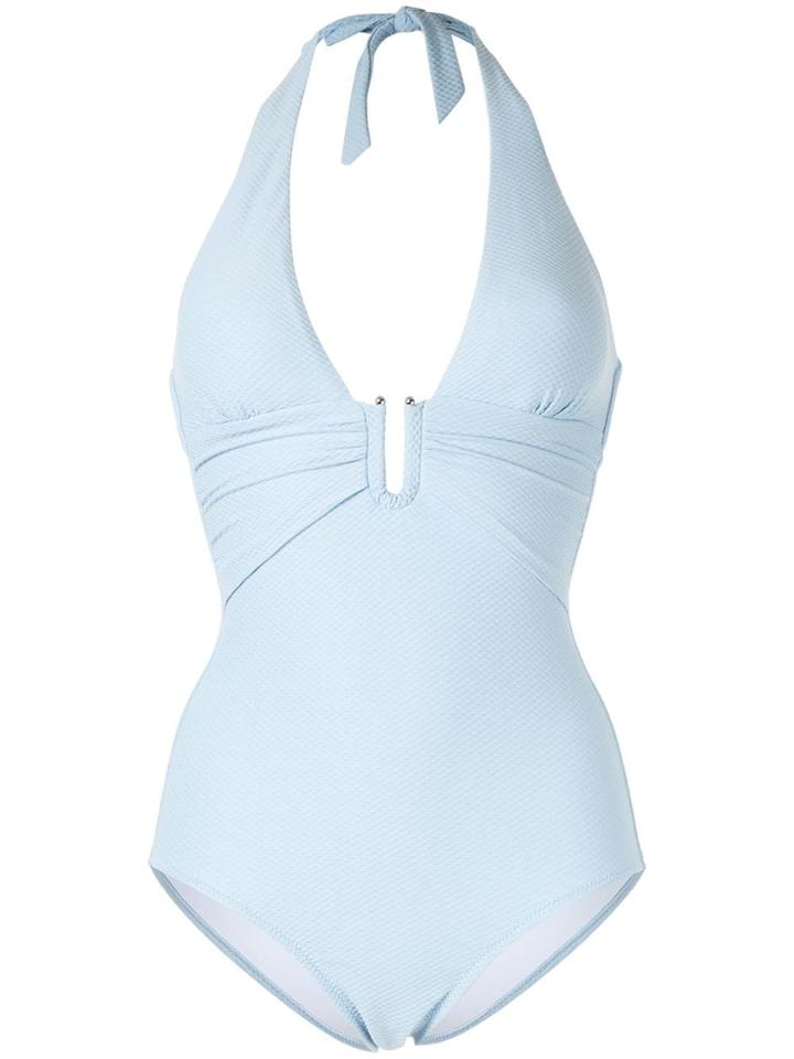 Heidi Klein Half Moon One Piece Swim Suit - Blue