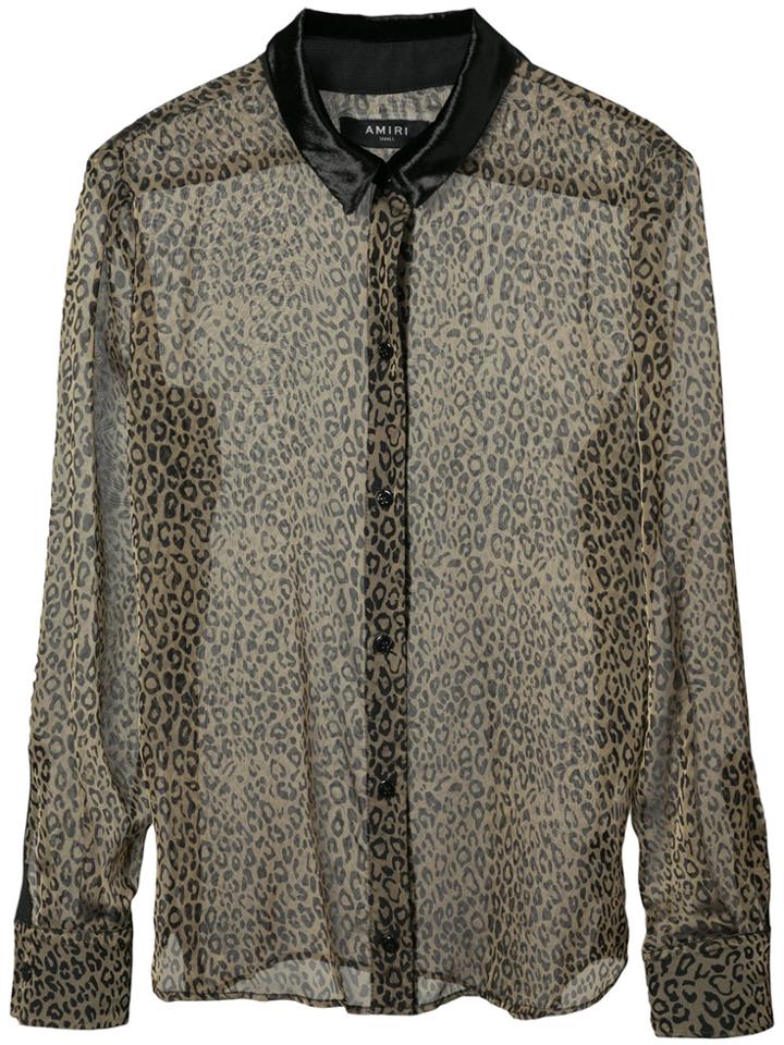 Amiri Sheer Leopard Print Shirt - Brown