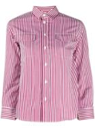 Maison Margiela Three-quarter Sleeves Striped Shirt - Red