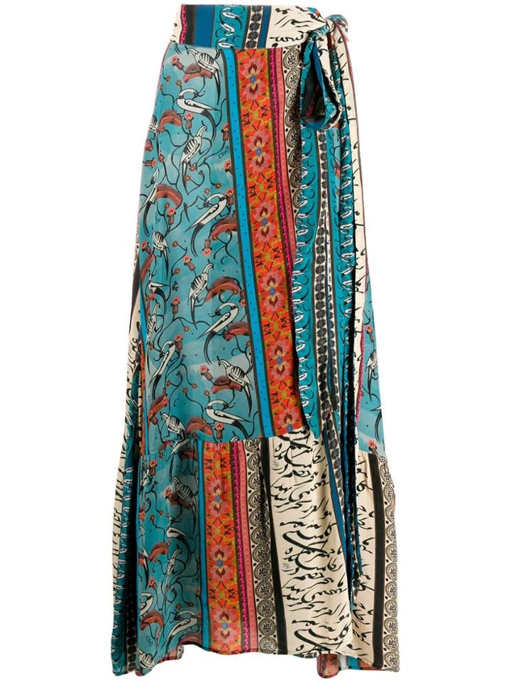 Chufy Printed Maxi Skirt - Blue