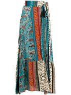 Chufy Printed Maxi Skirt - Blue