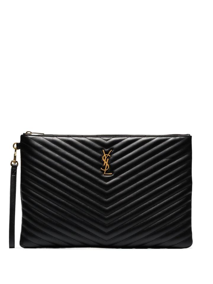 Saint Laurent Black Large Monogram Leather Document Holder