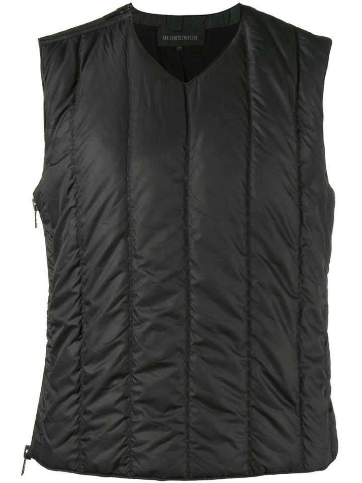 Ann Demeulemeester - Quilted Tunic Waistcoat - Men - Cotton/polyester - S, Black, Cotton/polyester