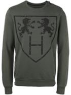 Hydrogen Lions Print Sweatshirt, Men's, Size: Small, Green, Cotton