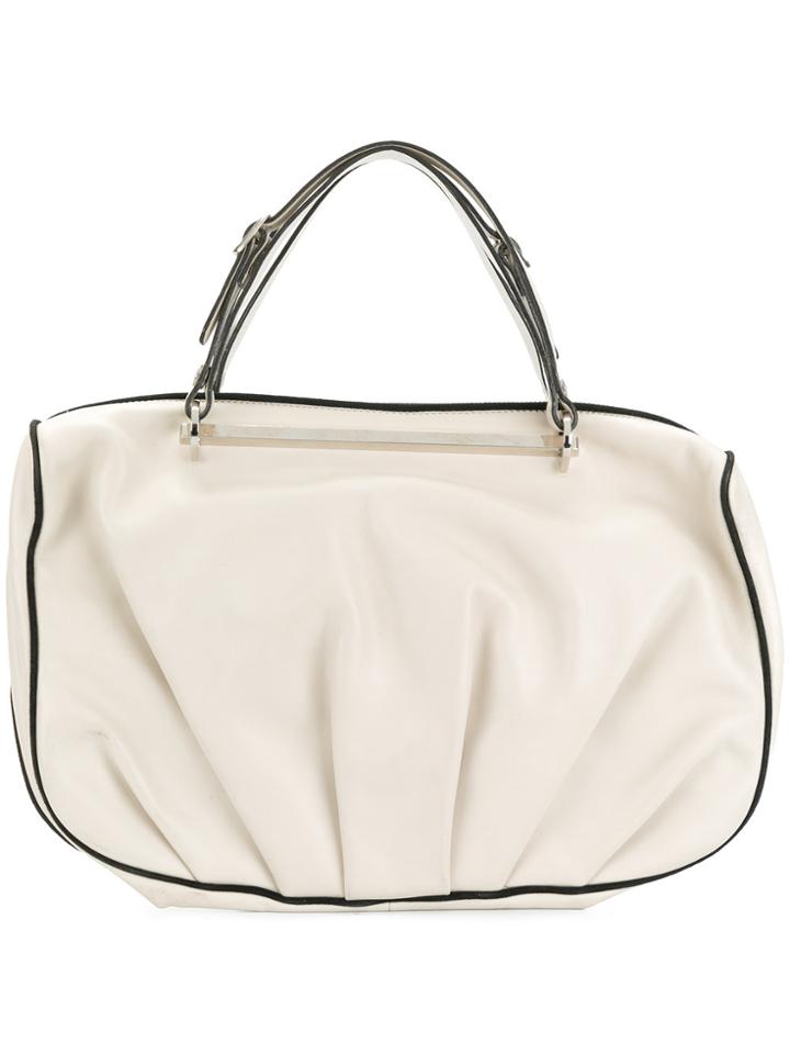Marni Vintage Metal Bars Tote Bag - White
